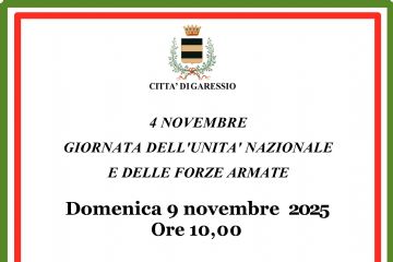 Domenica 9 novembre 2025 alle ore 10,00 verrà effettuata la celebrazione del 4 novembre - giornata dell'Unità Nazionale e delle forze armate.
ore 10,00 raduno presso Piazza Vittorio Veneto - Monumento ai caduti.
Presterà servizio il Corpo Bandistico Alta Val Tanaro.
ore 11,00 celebrazione S. Messa in suffragio dei Caduti di tutte le guerre - Chiesa di Santa Caterina