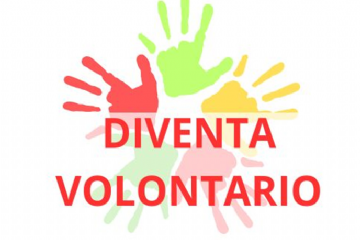 IMPRONTE DI MANI con la scritta diventa volontario